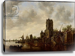 Постер Гойен Ян River Landscape with the Pellecussen Gate near Utrecht, 1648
