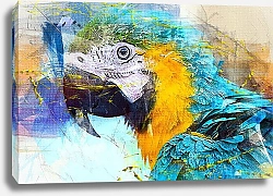 Постер Портрет голубого попугая