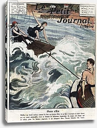 Постер Неизвестен Young women practicing a variant of water skiing, on rafts. Illustration from “” Le petit journal”” from 09/09/1923 Collection privee