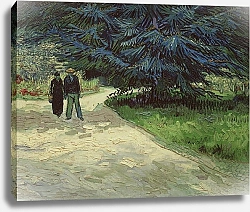 Постер Ван Гог Винсент (Vincent Van Gogh) Couple in the Park, Arles, 1888