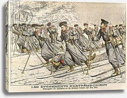 Постер Школа: Французская 20в. The Red Cross Transporting Injured Russians on Skis during the Russo-Japanese War from 'Le Petit Journal', c.1904