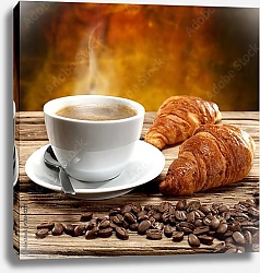 Постер Кофе с круассанами