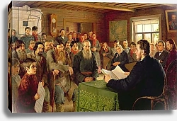 Постер Богданов-Бельский Николай Sunday Reading at a Country School, 1895