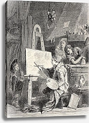 Постер Painter workshop. Engraved by Dutheil-Ecosse, after tablet of Boucher in Khalil-Bey gallery. Publish