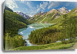 Постер Россия, Алтай. Горное озеро с бирюзовой водой