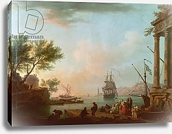 Постер Верне Клод Sea Port, Sunrise, 1757