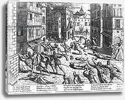 Постер Школа: Фламандская 16в. Scenes of the Spanish fury at Antorff, 1576