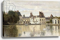 Постер Коро Жан (Jean-Baptiste Corot) Fontainebleau - View of the Chateau and Lake; Fontainebleau - Le Chateau vu de la Piece d'Eau,