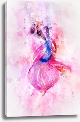 Постер Розовая акварельная рыбка