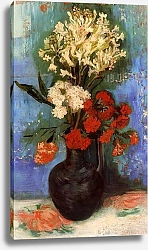 Постер Ван Гог Винсент (Vincent Van Gogh) Ваза с гвоздиками и другими цветами