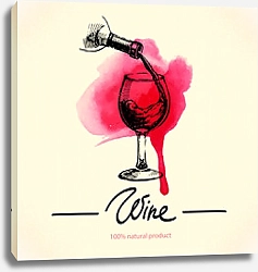 Постер Бокал вина и розовая клякса
