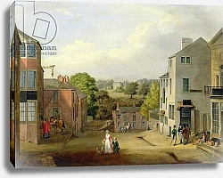 Постер Берд Джон Street Scene in Chorley, Lancashire, with a View of Chorley Hall, c.1790-1817