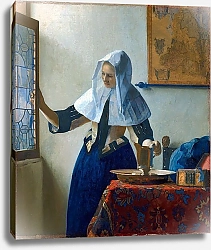 Постер Вермеер Ян (Jan Vermeer) Молодая женщина с кувшином у окна
