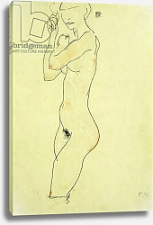 Постер Шиле Эгон (Egon Schiele) Standing Nude; Stehender Akt, 1913
