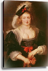 Постер Рубенс Петер (Pieter Paul Rubens) Portrait of Helene Fourment with gloves, c.1632
