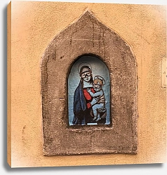 Постер Граффити в нише окна, Флоренция, Италия