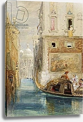 Постер Холланд Джеймс The Gondola, Venice, with Santa Maria della Salute in the Distance, 1865