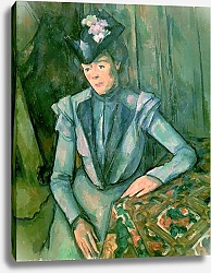Постер Сезанн Поль (Paul Cezanne) Woman in Blue 1900-02