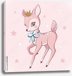 Постер Розовый олененок