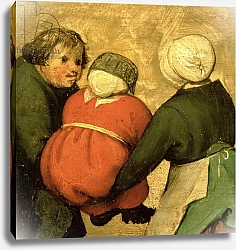 Постер Брейгель Питер Старший Children's Games: detail of a child carried by two others, 1560