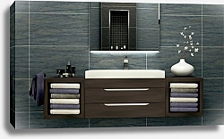 Постер Современный дизайн интерьера ванной комнаты