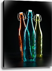Постер Три красочные бутылки