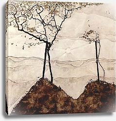Постер Шиле Эгон (Egon Schiele) Осеннее солнце и деревья