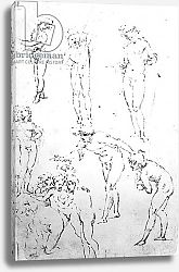 Постер Леонардо да Винчи (Leonardo da Vinci) Figural Studies for the Adoration of the Magi, c.1481 2
