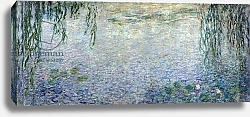Постер Моне Клод (Claude Monet) Waterlilies: Morning with Weeping Willows, detail of the central section, 1915-26
