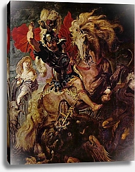 Постер Рубенс Петер (Pieter Paul Rubens) Битва с драконом. Фрагмент