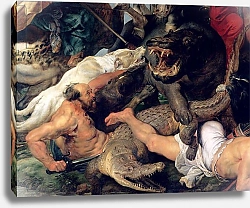 Постер Рубенс Петер (Pieter Paul Rubens) Hippopotamus and Crocodile Hunt, c.1615-16 2