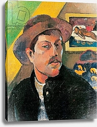 Постер Гоген Поль (Paul Gauguin) Self Portrait in a Hat, 1893-94