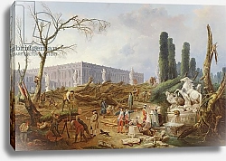 Постер Робер Юбер Tree Felling in the Garden of Versailles around the Baths of Apollo, 1775-77