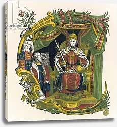 Постер Шоу Анри (акв) Ornamental letter E, incorporating portrait of Queen Elizabeth I