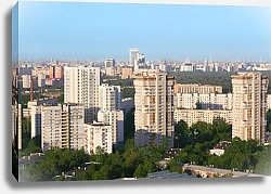 Постер Новый жилой микрорайон в солнечный день, Москва, Россия