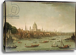 Постер Джоли Антонио A Panoramic View of the City of London from the Thames near the Water Gate of Somerset House