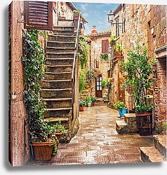 Постер Италия, Тоскана. Цветочная улица №2