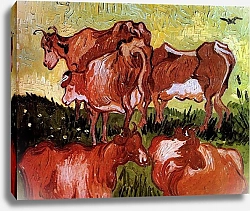 Постер Ван Гог Винсент (Vincent Van Gogh) Коровы (по Жордэну)