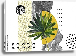 Постер Абстракция с тропическим листом