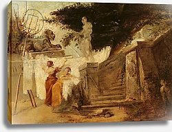 Постер Робер Юбер Washerwomen in a Garden, c.1756-61