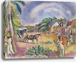 Постер Пасин Жюль Landscape with Figures and Carriage, 1915