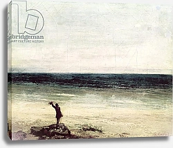 Постер Курбе Гюстав (Gustave Courbet) The Artist on the Seashore at Palavas