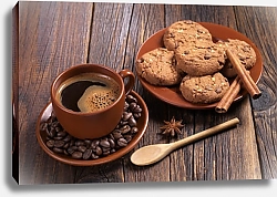 Постер Кофе и овсяное печенье с шоколадом