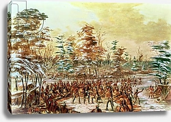 Постер Кэтлин Джордж De Tonty Suing for Peace in the Iroquois Village in January 1680, 1847-48