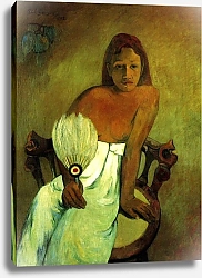Постер Гоген Поль (Paul Gauguin) Юная девушка с веером