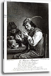 Постер Теньерс Давид Младший The Flemish Smoker, engraved by Francois Bernard Lepicie, 1744