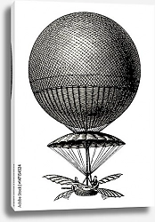 Постер Рисунок воздушного шара в стиле стимпанк