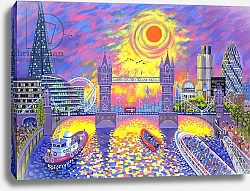 Постер Ньютон Давид (совр) Sunset:Pool Of London, 2013,
