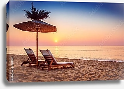 Постер Кресла на тропическом пляже