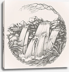 Постер Рисунок водопада